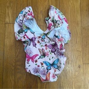Posh Peanut Pink Butterfly Swimsuit 2T